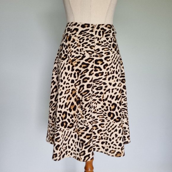 Review Feline Fine Multicolour Leopard Print A-Line Skirt Size 10 - Picture 5 of 8
